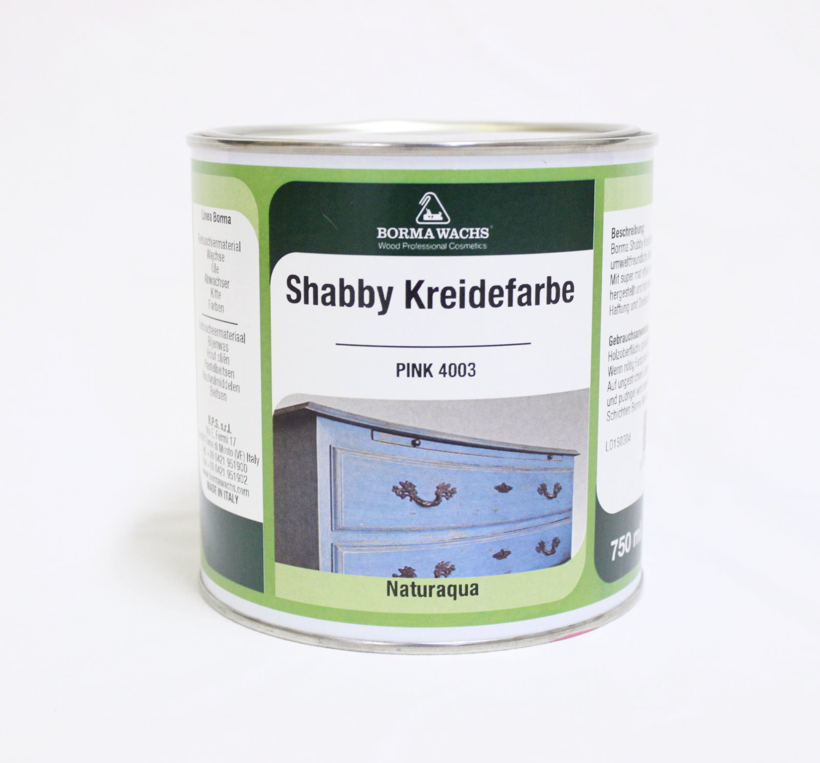 Shabby chic Kreidefarbe Borma 750ml 100 hellgrau