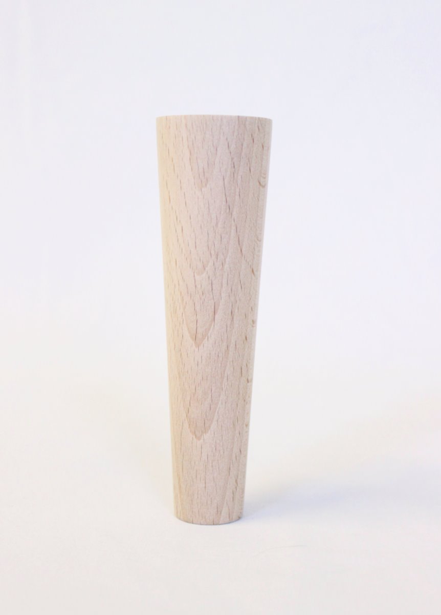 Tischbein rund konisch Maße: Ø 25 zu 40 mm/120mm lang,  Art.63131 Eiche