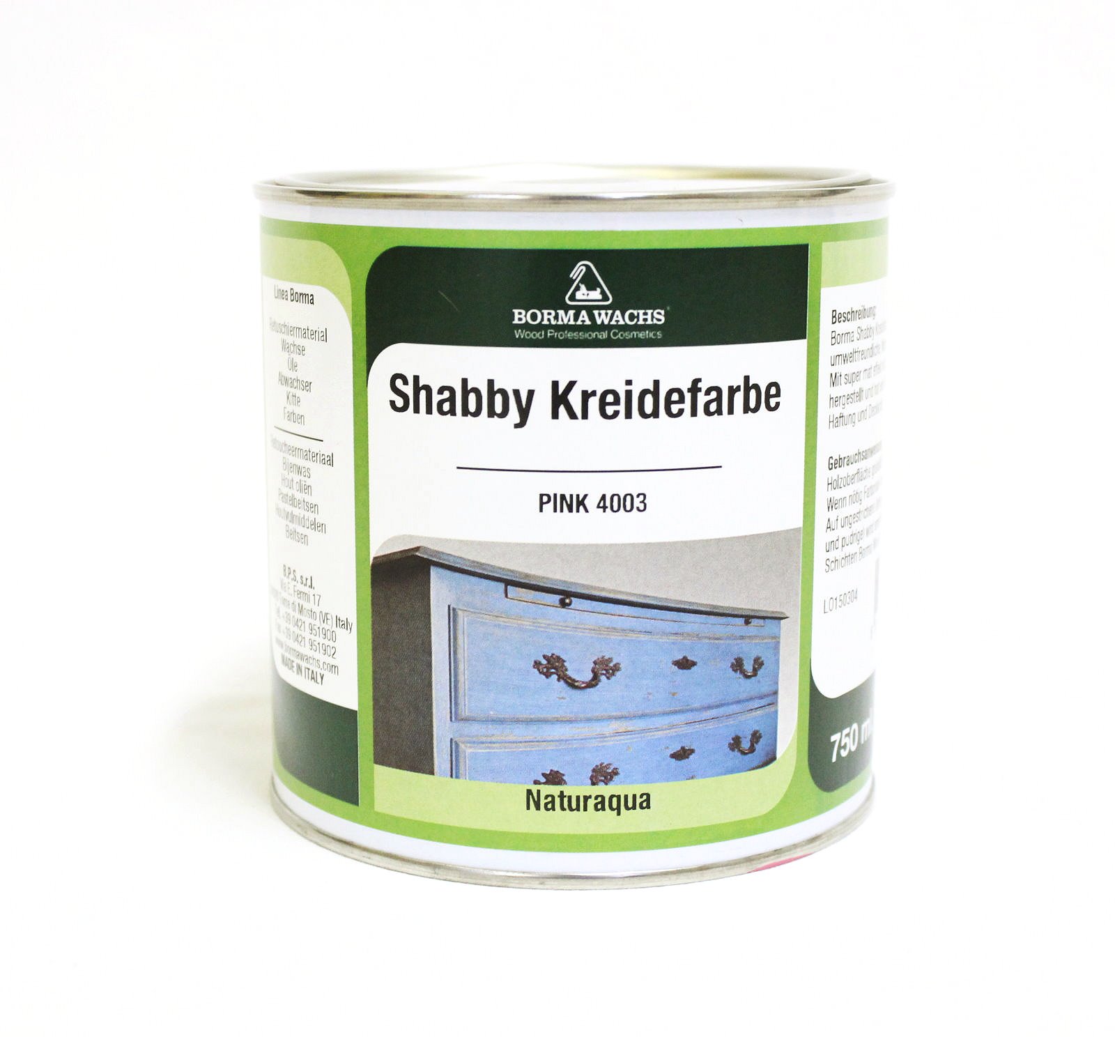 Shabby chic Kreidefarbe Borma 750ml 100 hellgrau