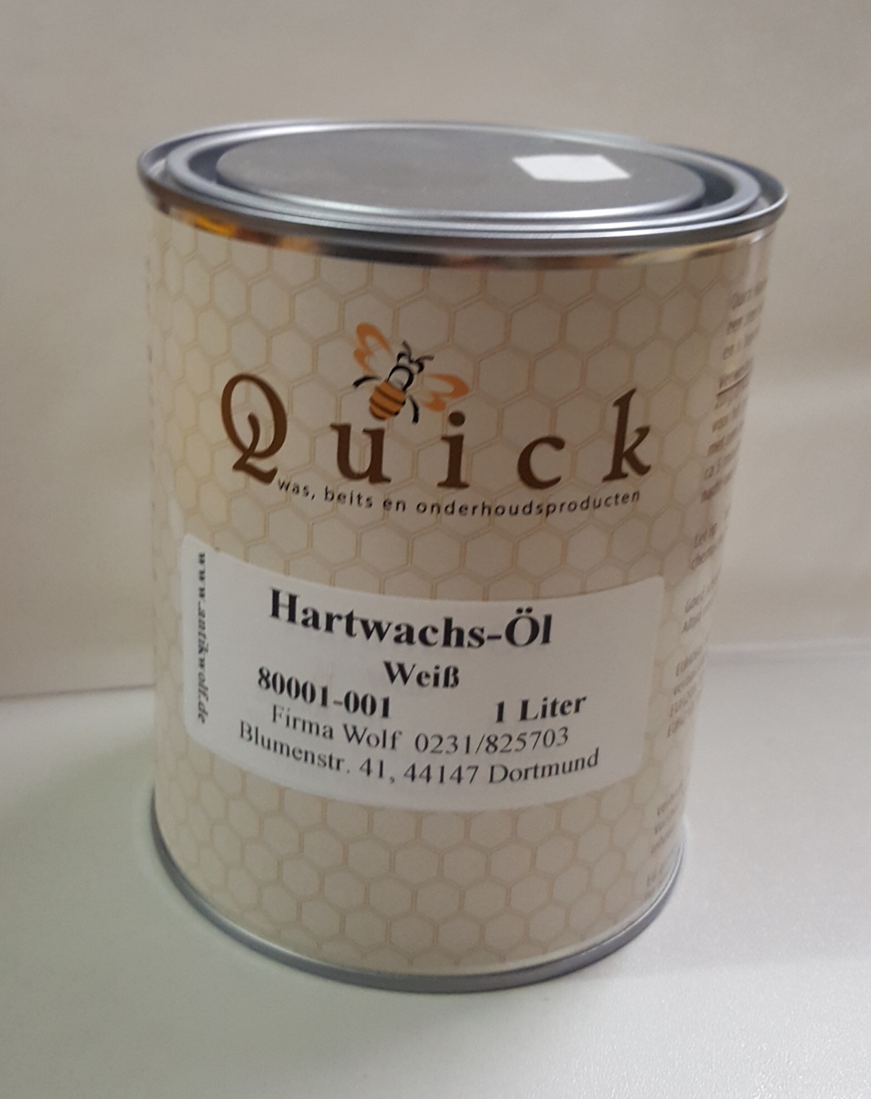 Hartwachsöl Quick, innen 1L, Art. 80001 - nur auf Bestellung! Halbweiß