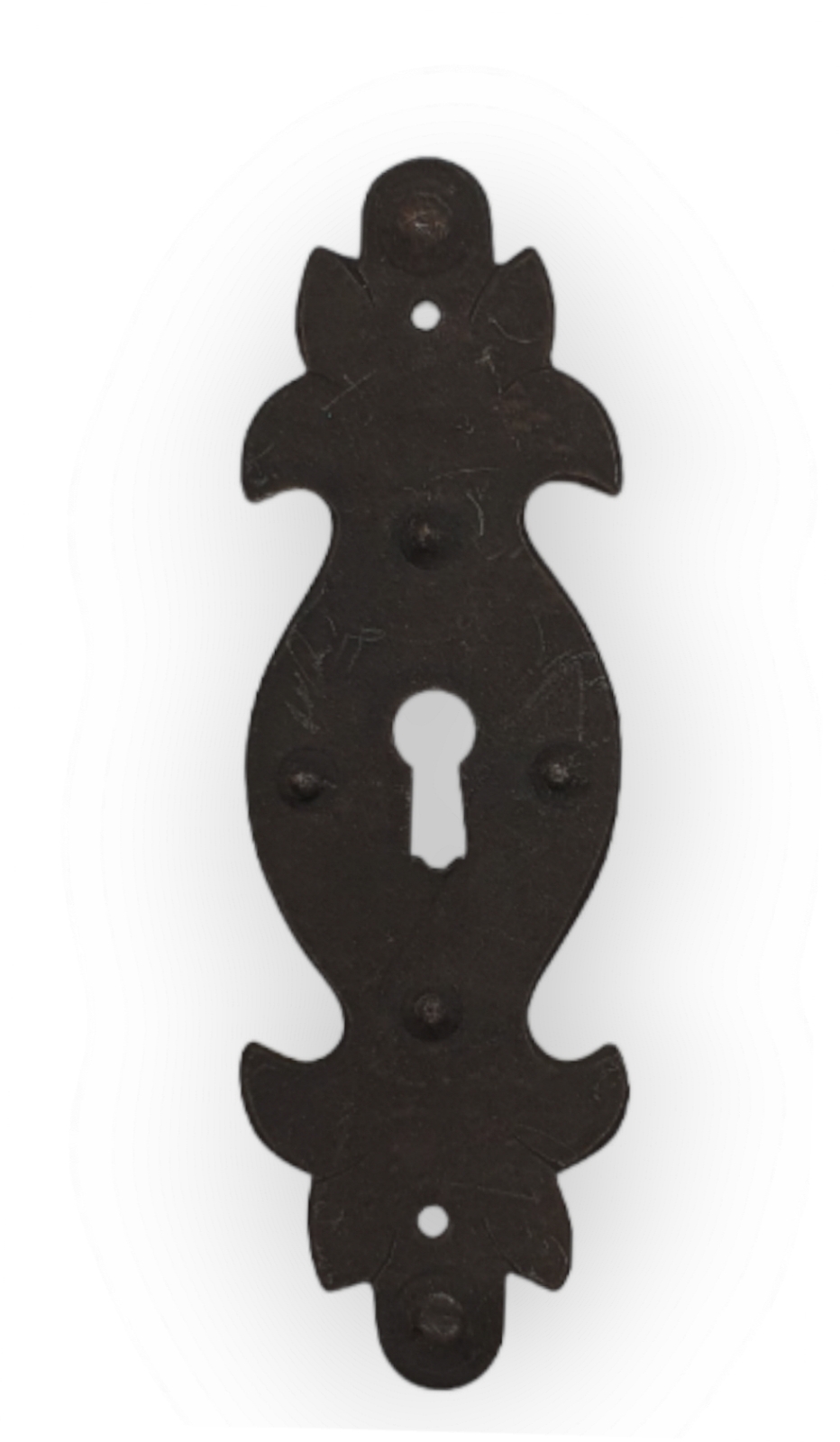 Schlüsselschild Beschlag in Eisen alt ca. 35*115 mm, Art. 1611