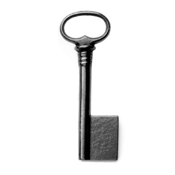 Truhenschlüssel aus Eisen mit 120mm Länge, Art. 5074