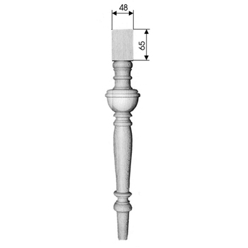 Stuhlbein, Tischbein Art. 63103  D= ca.75mm,  ca. 450mm lang Tanne