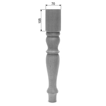 Stuhlbein, Tischbein Art. 63122   D= ca.70 mm, ca. 450mm lang Eiche