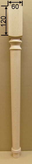 Tischbein Art. 63124  Maße: 60*60 mm, 760mm lang Tanne