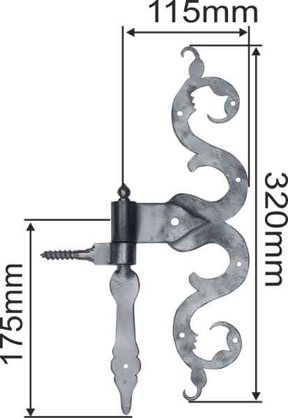 Zimmertürband Art. 5307, Maße: 115*325mm 35mm 20mm