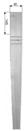 Eckiges Tischbein Art. 63112  Maße: 80x80 mm, ca. 760mm lang Eiche